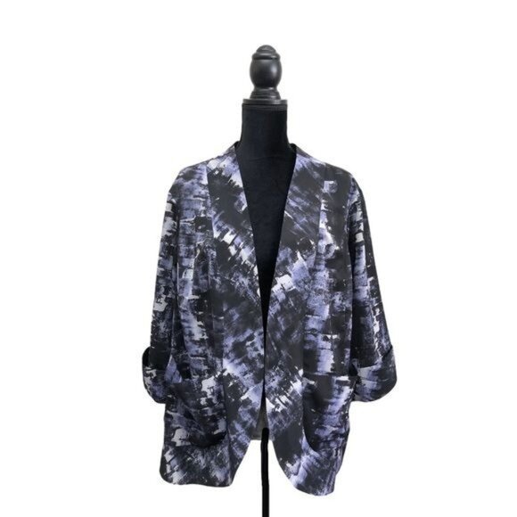 Sejour Open Draped Blazer w/ Pockets | 18W - Picture 1 of 9